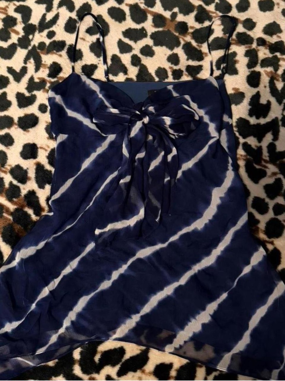 bcbg ruffle silk top in navy